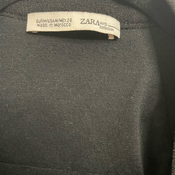 BLACK ZARA TIE NECK TOP WITH ASYMMETRICAL CUT M - Picture 6 of 6